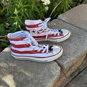 Converse American flag high tops sneakers women’s size 6, men’s size 4